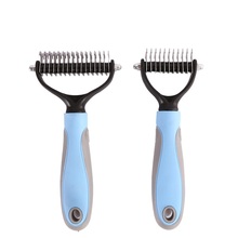 New Stainless Double-sided Pet Cat Dog Comb Brush Pet Fur Knot Cutter Remove Rake Grooming Shedding Rake Grooming Products 2024 - buy cheap