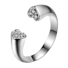 Регулируемое серебряное кольцо в форме сердца, модное женское и мужское Подарочное серебряное ювелирное изделие для женщин, /JYJLMXIX CFLMJAEC 2024 - купить недорого