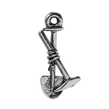 8SEASONS Zinc Based Alloy Charms Pendants Cornwall Mining Pick & Shovel Silver Color 19mm( 6/8") x 9mm( 3/8"),50 PCs Hot new 2024 - buy cheap