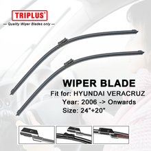 Wiper Blade for HYUNDAI Veracruz (2006-Onwards) 1set 24"+20",Flat Aero Beam Windscreen Wipers Frameless Windshield Soft Blades 2024 - buy cheap