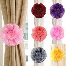 2Pcs 6 Colors Tulle Curtain Magnetic Flower Buckle Window Tieback Clip-style Rose Flower Tie Backs Holder Home Decor Hotel 2024 - buy cheap