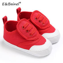 E & Bainel/Обувь для новорожденных мальчиков и девочек; обувь для первых шагов; парусиновые на мягкой подошве; нескользящие спортивные кроссовки для малышей 2024 - купить недорого