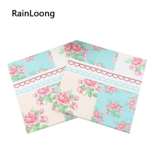 RainLoong-servilletas de papel con estampado de rosas, decoración festiva y de fiesta, 33cm x 33cm, 1 paquete (20 unids/paquete) 2024 - compra barato