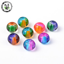 8mm 10mm 12mm 15mm 100pcs Spray Painted Glass Large Hole Beads for Jewelry Making Two Tone Rondelle Mixed Color 2024 - buy cheap