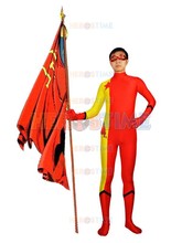 Red Star Red & Yellow Superhero Costume Spandex Fullbody Zentai Suit Halloween Costume Cheap Sell 2024 - buy cheap