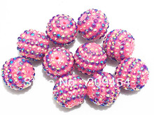 20mm 100 unids/lote rosa con rayas moradas resina Bola de diamantes de imitación de perlas grueso para niños de fabricación de la joyería 2024 - compra barato