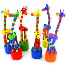 Детская развивающая игрушка Танцы стенд красочные качалки Жираф деревянные игрушки леверт игрушки Мадера для Childern Dropshiping k4 2024 - купить недорого