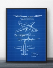 1939 lockheed avião patente blueprint pintura da parede decoração da parede quadros lona arte poster pinturas a óleo sem moldura 2024 - compre barato