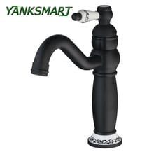 Yanksmart-torneira para pia do banheiro, misturador, bronze, base de cerâmica, água quente e fria 2024 - compre barato