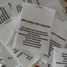 Stock soft satin cloth washing labels White care label 60%Cotton&40&Polyester 5 cm* 3.5 cm 2024 - buy cheap