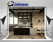 Кафе магазин ресторан счетчик стальной черный кирпичная стена фото фон Высокое качество компьютер печать стены фон 2024 - купить недорого