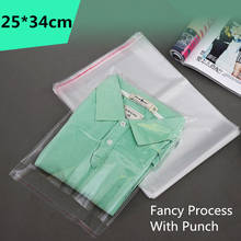 100pcs 25*34cm Clear Self Adhesive Resealable Opp Poly Cello Cellophane Clothing Bags Transparent Packing Plastic Gift Bag 2024 - buy cheap
