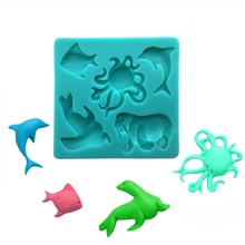 Sea lions Dolphins Octopuses Silicone Sugarcraft Candy Clay Cookie Cupcake Baking Mold Fondant Cake Decorating Tools 2024 - buy cheap