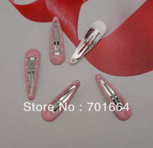 30PCS  5.0cm expoy finish pink round head plain tear drop metal snap clip with white dots at nickle free and lead free 2024 - buy cheap