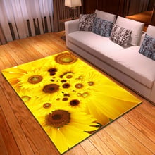 3D Print Fresh flower sun flower carpet yellow sunflower area rugs for home livingroom bedroom sofa kids floor mat parlor tapete 2024 - buy cheap