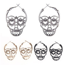 2019 nuevo Retro cráneo cabeza oído Piercing pendientes esqueleto cabeza Dangler pendientes personalidad cabeza de fantasma Eardrop 2024 - compra barato