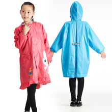 Непромокаемый детский дождевик QIAN, детский плащ для мальчиков и девочек, милый мультяшный Дождевик-пончо с капюшоном и эластичной резинкой, водонепроницаемая дождевая куртка 2024 - купить недорого