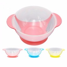 Infant baby child child feeding training bowl cartoon binaural baby feeding tableware children plate suction cup bowl baby feed 2024 - buy cheap