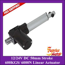 Free shipping 12/24V DC 50mm/ 2inch stroke, 6000N/600KG/1320LBS load electric linear actuator 2024 - buy cheap