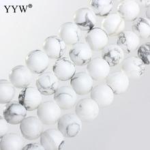 4mm 6mm 8mm 10mm 12mm Round Natural Stone Beads For Jewelry Making Bracelets Necklace DIY Round White Turquoisa Beads Strand 2024 - buy cheap