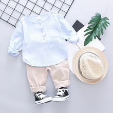 Children Kids Solid Long Sleeve Shirt Blouse Tops + Loose Pants Baby Clothing Sets Boys Sport Two Pieces Suits 2024 - buy cheap