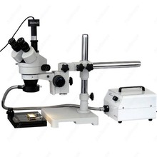 Pluma triocular microscopio. AmScope suministros 3.5X-90X Boom microscopio w/luz de deslizamiento mesa y cámara 2024 - compra barato