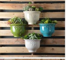 Pastoral Wall Hanging Ceramic Vase Ornaments Home TV Background Wall Decoration Crafts Balcony Garden Succulent Plant Flower Pot 2024 - buy cheap