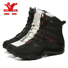 XIANGGUAN Winter Men Hiking Shoes Wool Lining Snow Boots Outdoor Hunting Boots Waterproof Mountaine Shoes Men Climbing Shoes Man 2024 - buy cheap