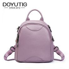 DOYUTIG High Quality Women's Genuine Leather Backpack Casual Large Capacity Lady Knapsack For School Real Leather Backpack E164 2024 - buy cheap