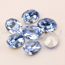 Ctpa3bi 4120 todos os tamanhos cristal luz safira oval pedras de vidro para needlework strass azul costura diy cristais roupas sacos 2024 - compre barato