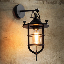 Креативный настенный светильник в стиле док, Скандинавское Ретро промышленное ветровое стекло E27, настенная лампа для склада, ресторана, бара, кофейни 2024 - купить недорого