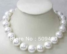 Free Shipping Wholesale>>>Wonderful!12MM Natural White Shell Pearl Necklace AAA 2024 - buy cheap