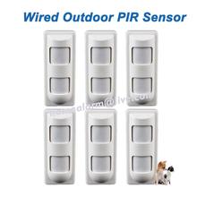 6pcs/lot Wired Outdoor Waterproof Dual PIR Sensor Pet Immunity Microwave Complex Motion Detector Digital Alarm DHL Free Shipping 2024 - buy cheap