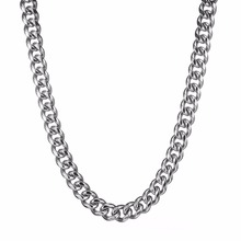 Mens Necklaces Chains 316L Stainless Steel Silver Color Necklace for Men Women Curb Cuban Link Chain Jewelry 13/15/19mm 2024 - buy cheap