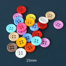 15mm Multicolor 50pcs Round button Resin Buttons 4 Holes Fit Sewing And Scrapbooking  Sewing Accessories For Clothing BR-024 2024 - buy cheap