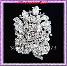 Flower rhienstone wedding brooch in silver free shipping hot sale!! 2024 - buy cheap
