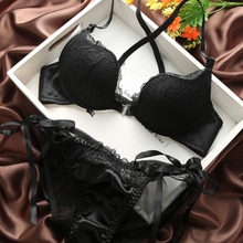 Conjunto de sutiã push up, lingerie sexy com fivela frontal fecho em forma u 2024 - compre barato