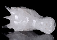 Cristal de cuarzo transparente xd j00546, Cristal Tallado de dragón de cristal para el cráneo Reiki 2024 - compra barato