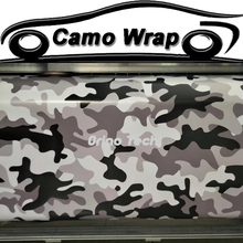 Graphics Black Grey White Vinyl Film Snow Camouflage Car Wrap Sticker Adhesive Car Motorcycle Decal Vehicle Full Body Wrapping 2024 - buy cheap