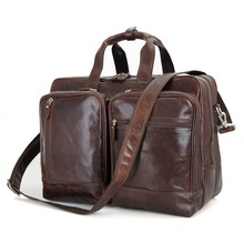 Nesitu-maletín Vintage de piel auténtica para hombre, bolso de mensajero de gran capacidad, # M7343 2024 - compra barato