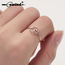 Cxwind anel de ouro minimalista feminino, anel de ouro com juntas minimalistas para surfe, fio de carros simples bague femme 2024 - compre barato