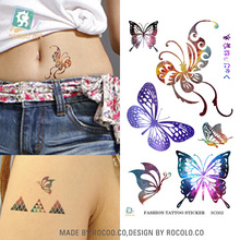 Водонепроницаемый одноразовые татуировки Наклейки Красочные бабочки Переноса Воды Временные татуировки Наклейки оптовая продажа 2024 - купить недорого
