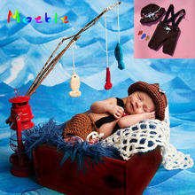 Crochet Newborn Baby Fisherman Hat and Pants Set Infant Kids Crochet Photography Props Baby Christmas Costume  MZS-15071 2024 - buy cheap