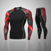 men's sport suit rashgard kit 2 piece tracksuit men crossfit Shirts long sleeves men's clothing compression jogging suits mma 2024 - buy cheap