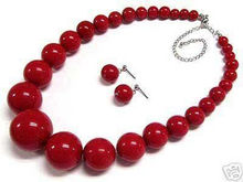Colar de miçangas cor coral vermelho 7-15mm, joias elegantes para festa de casamento, 18 polegadas 2024 - compre barato