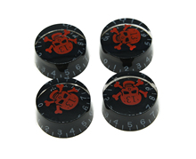 KAISH Set of 4 LP Black/Red SKULL Guitar Knobs Speed Control Knobs 2024 - buy cheap