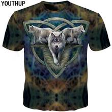 YOUTHUP 2020 New Summer 3d T Shirt For Men Wolf 3d Print Animal Tees Shirt Homme Cool Men T Shirt Fashion Tops Plus Size Outwear 2024 - buy cheap