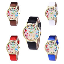 Women Fashion Christmas Casual Lovers'  Leather Stainless Steel  Quartz Analog Buckle Wrist Watches  Clock reloj 2024 - buy cheap