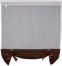 Cortina de janela de cor tule cor sólida voile & tecido pesado com cortina de laço para janela da sala 2024 - compre barato
