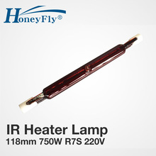 HoneyFly 3pcs J118 220V 750W Infrared Halogen Lamp Bulbs Twin Spiral Halogen Tube for Heating Drying Quartz Tube Glass 2024 - buy cheap